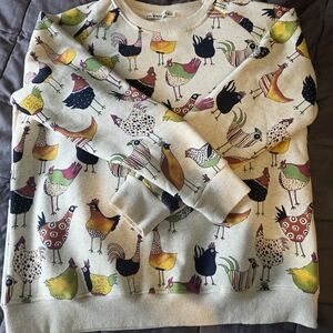Colorful Chicken Print Women's Sweater